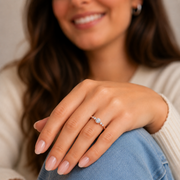 Bague Loretta solitaire diamant naturel rond 0.25 carat or rose 14 carats